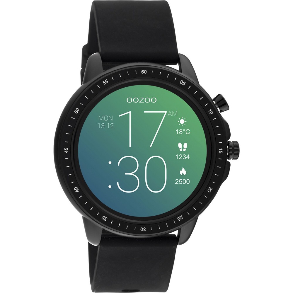 OOZOO Timepieces Smartwatch Ανδρικό Ρολόι Μαύρο Καουτσούκ Λουρί Q00304