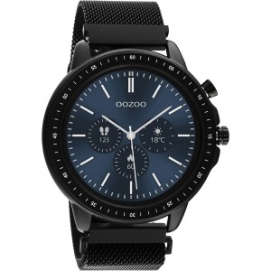 OOZOO Timepieces Smartwatch Ανδρικό Ρολόι Μαύρο Μπρασελέ Ανοξείδωτο Ατσάλι Q00309