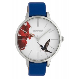 OOZOO Τimepieces Limited Ρολόι Γυναικείο Μπλε Δερμάτινο Λουράκι C10183