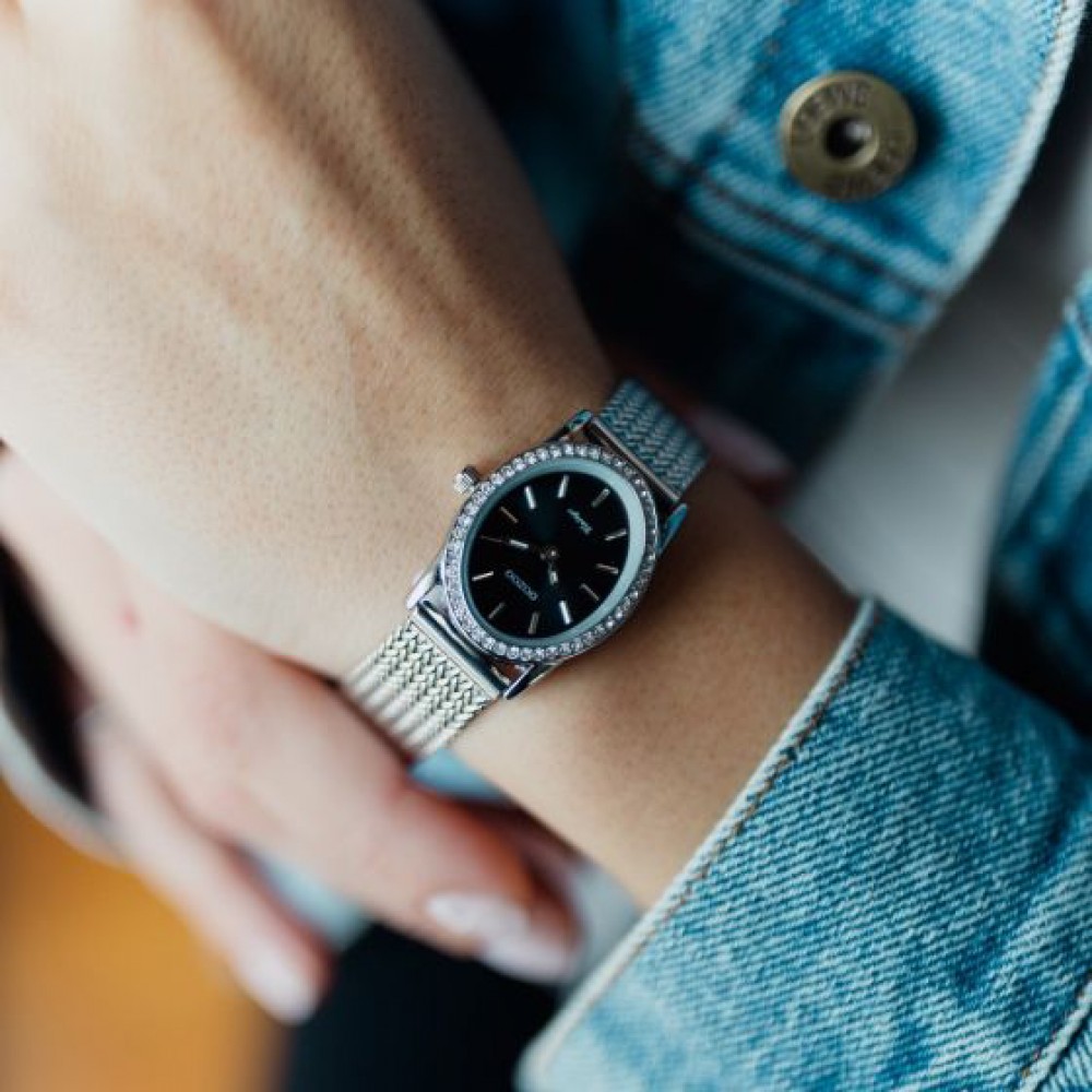 OOZOO Vintage Ρολόι Γυναικείο Aσημί Ανοξείδωτο ατσάλι μπρασελέ C20431