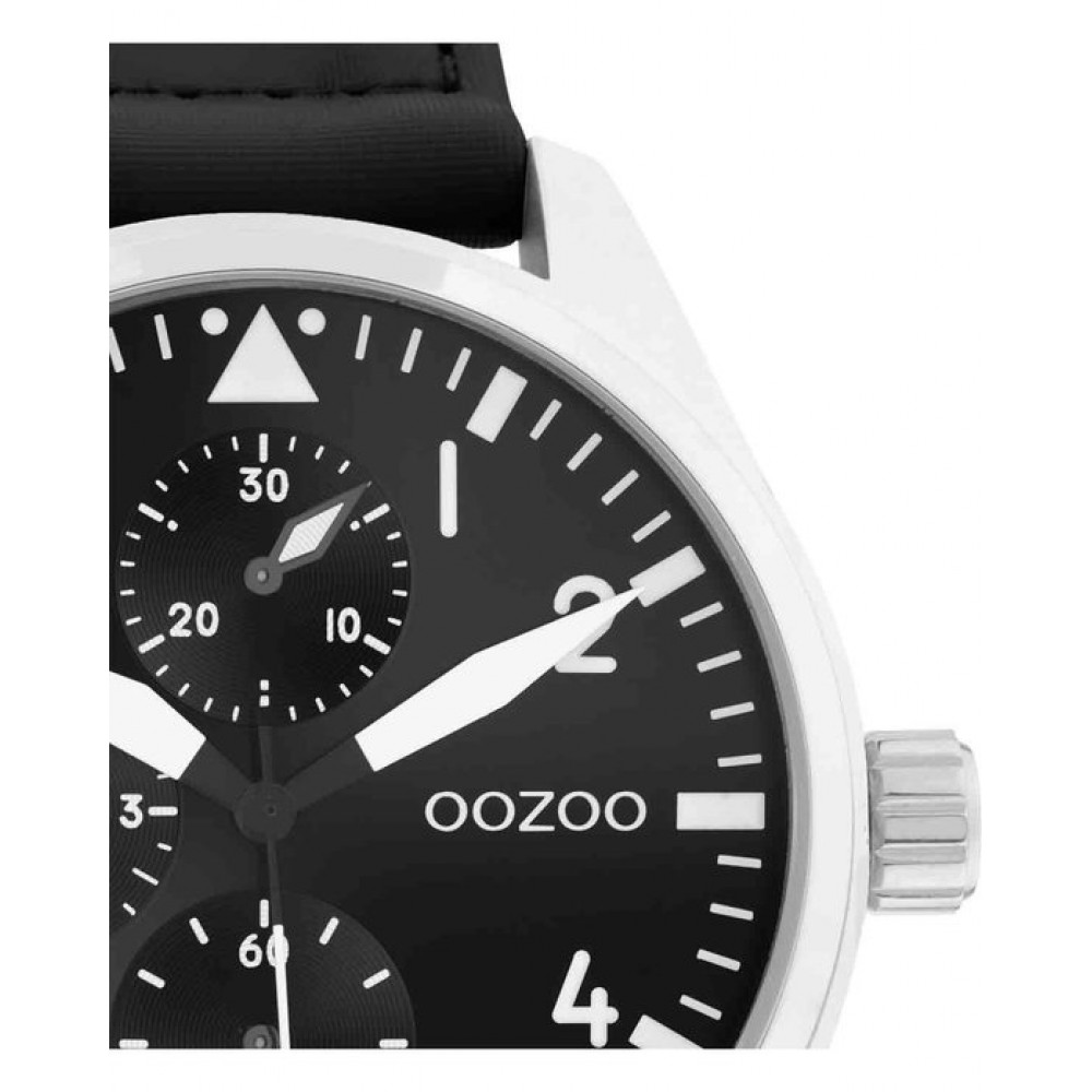 OOZOO timepieces Ρολόι Aνδρικό Mαύρο λουράκι C11009