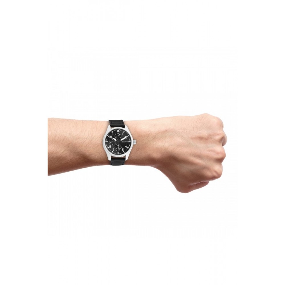 OOZOO timepieces Ρολόι Aνδρικό Mαύρο λουράκι C11009