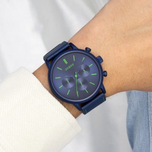 OOZOO Ρολόι Ανδρικό Μπλε Δερμάτινο Λουράκι C11205