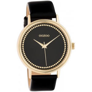 OOZOO Timepieces Ρολόι Γυναικείο Μαύρο Δερμάτινο Λουράκι C10835 