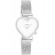 OOZOO Ρολόι Γυναικείο Καρδιά Ασημί Ανοξείδωτο Ατσάλι Μπρασελέ C11413