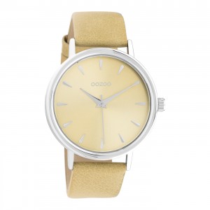 OOZOO Timepieces Ρολόι Γυναικείο Κίτρινο Δερμάτινο Λουράκι C10827