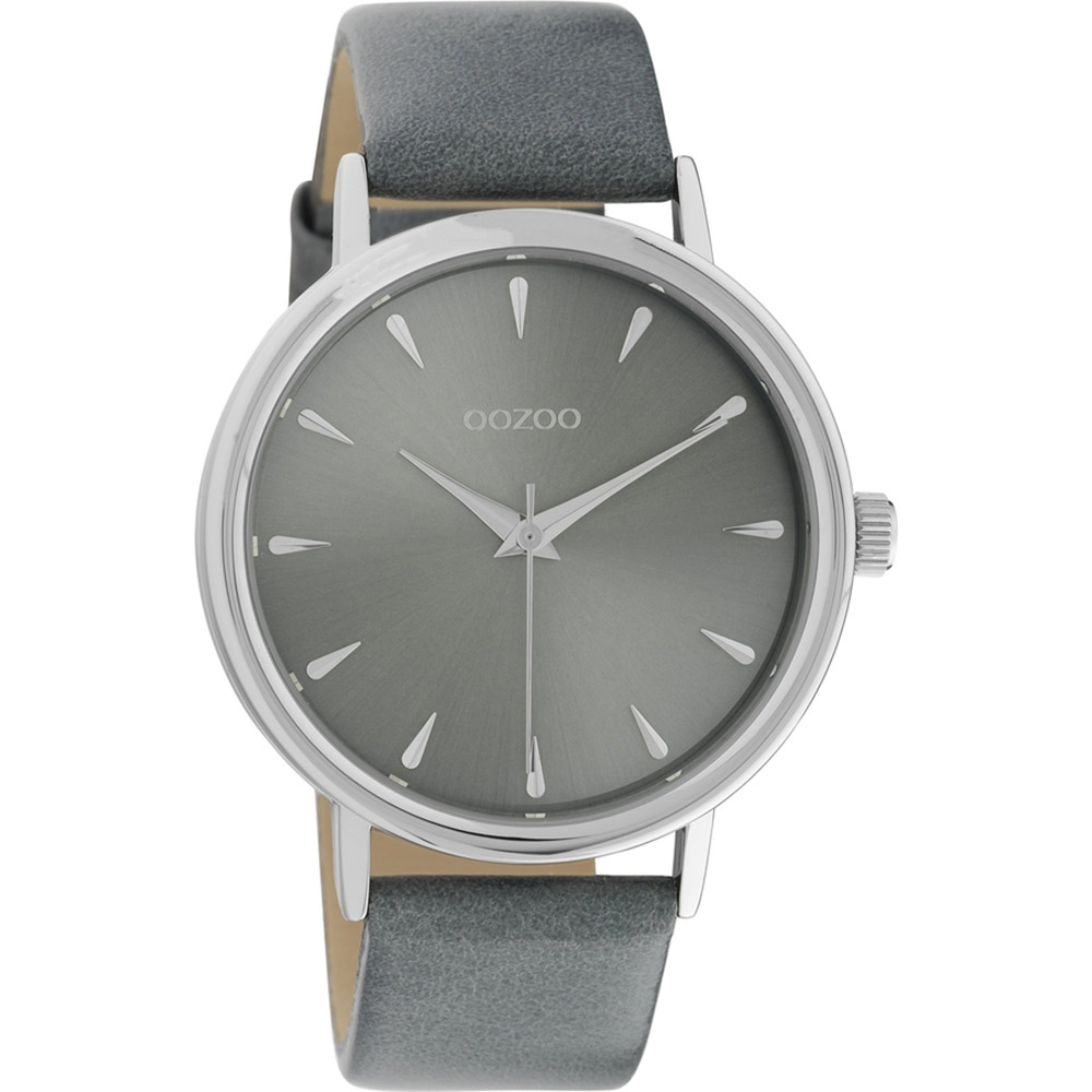 OOZOO Timepieces Ρολόι Γυναικείο Γκρι Δερμάτινο Λουράκι C10828