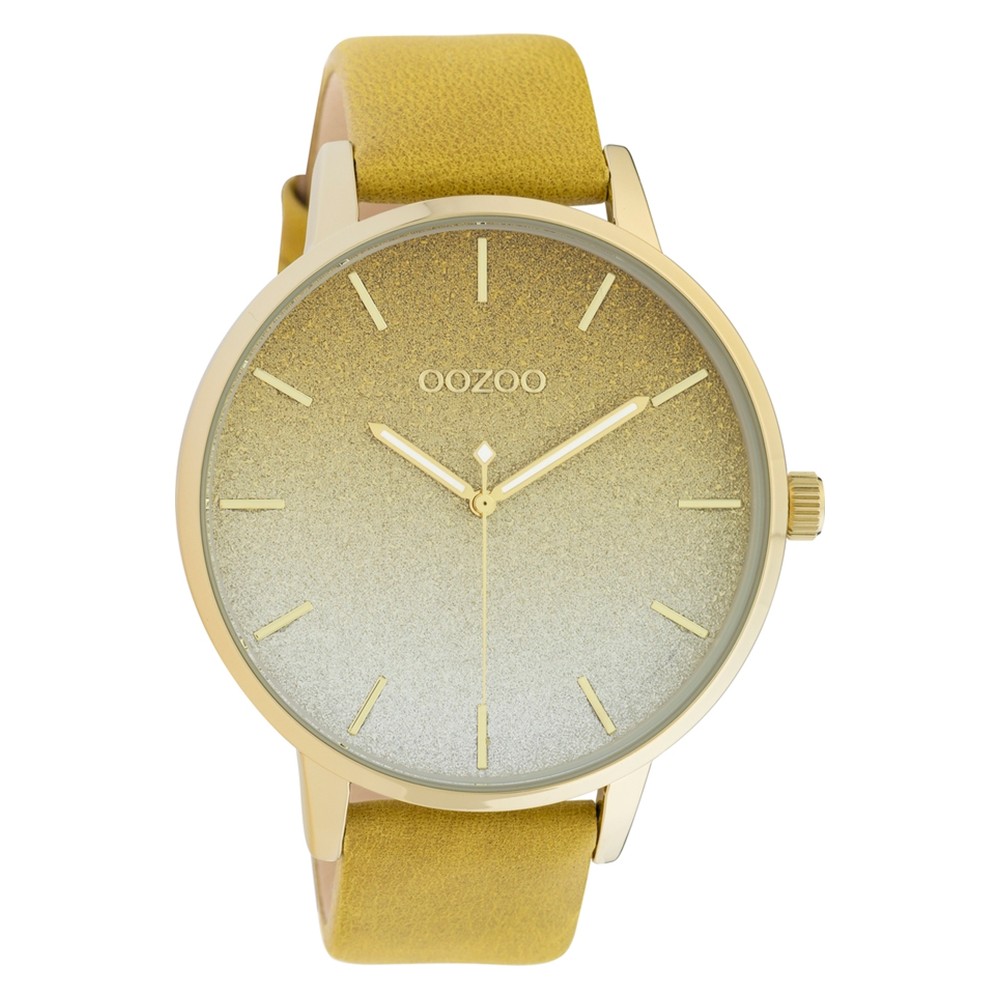 OOZOO Timepieces Ρολόι Γυναικείο Κίτρινο Δερμάτινο Λουράκι C10833
