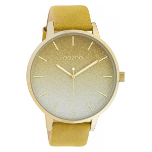 OOZOO Timepieces Ρολόι Γυναικείο Κίτρινο Δερμάτινο Λουράκι C10833