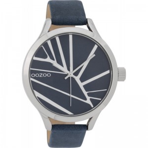 OOZOO Ρολόι Γυναικείο Μπλε Δερμάτινο Λουράκι C9681 