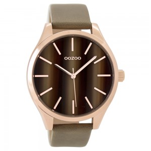 OOZOO Timepieces Γυναικείο Ρολόι Καφέ Δερμάτινο Λουρί C9501 