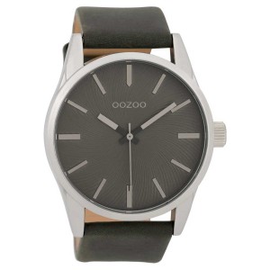 OOZOO Timepieces Ανδρικό Ρολόι Γκρι Δερμάτινο Λουρί C9628