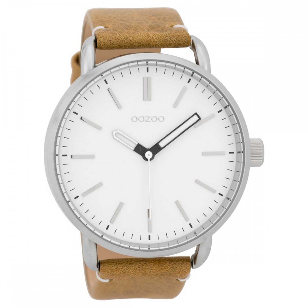 OOZOO Timepieces Ανδρικό Ρολόι Καφέ Δερμάτινο Λουρί C9631