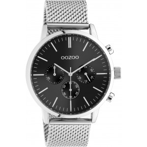OOZOO Timepieces Men's Watch Silver Mesh Metallic Bracelet C10913