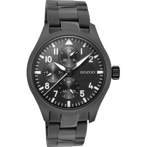 OOZOO Timepieces Ρολόι Ανδρικό Μαύρο Μεταλλικό  Μπρασελέ C10957