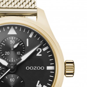 OOZOO Timepieces Ρολόι Ανδρικό Επιχρυσωμένο Μεταλλικό  Μπρασελέ C10959