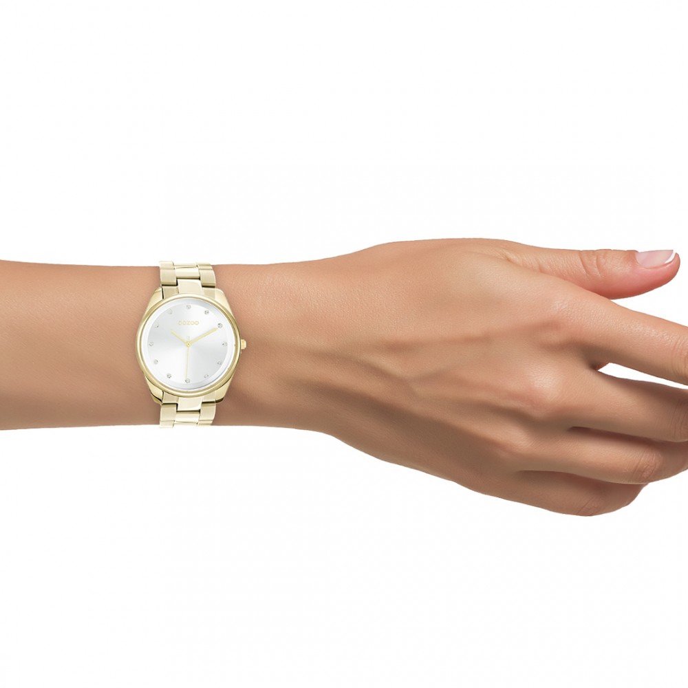 OOZOO Timepieces Ρολόι Γυναικείο Επιχρυσωμένο Μεταλλικό Μπρασελέ  C10962