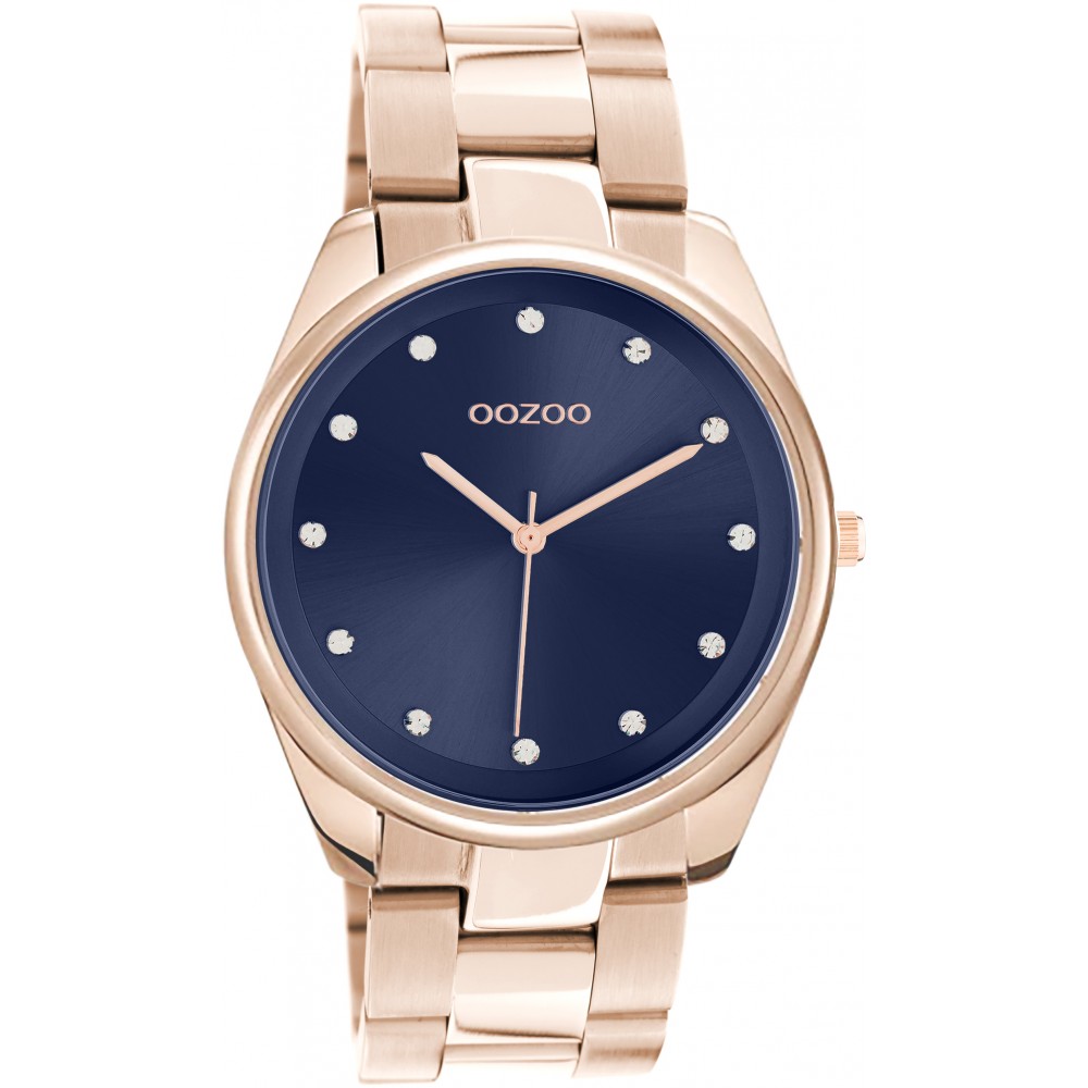 OOZOO Timepieces Ρολόι Γυναικείο Ροζ Επιχρυσωμένο Μεταλλικό Μπρασελέ  C10967