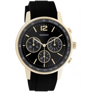 OOZOO Timepieces Watch Unisex Black Rubber Strap C10854 