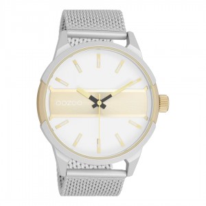 OOZOO Unisex Watch Silver Stainless Steel Mesh Bracelet C11106