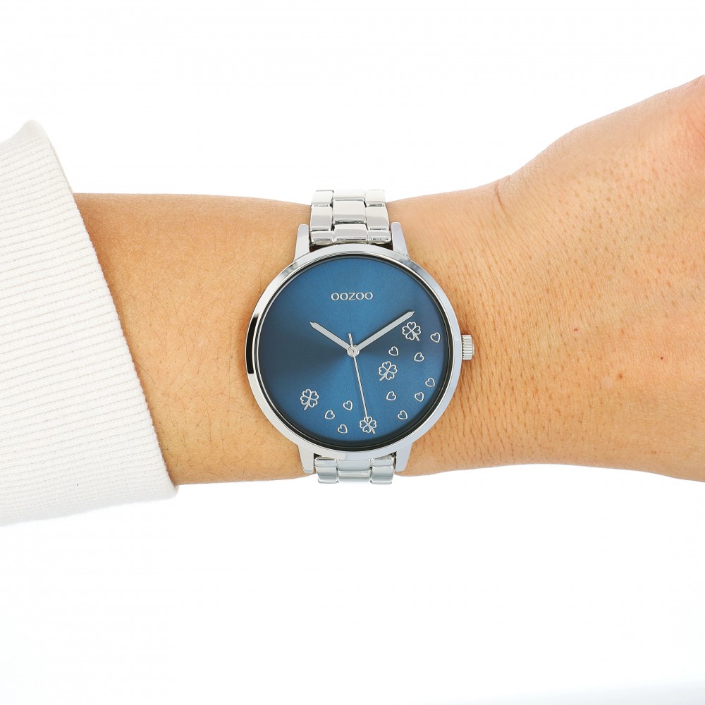 OOZOO Timepieces Ρολόι Γυναικείο Ασημί Ανοξείδωτο Ατσάλι μπρασελέ C11121