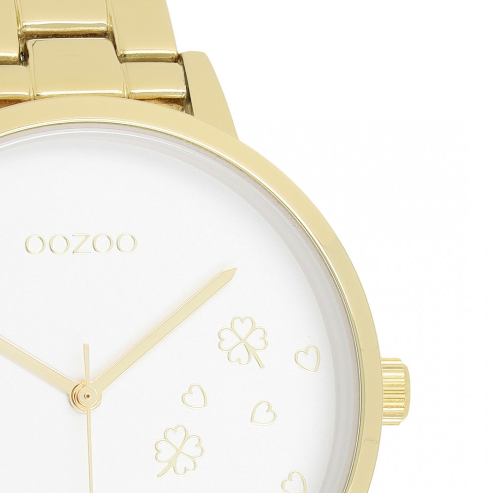 OOZOO Timepieces Ρολόι Γυναικείο Επιχρυσωμένο Ανοξείδωτο Ατσάλι μπρασελέ C11122
