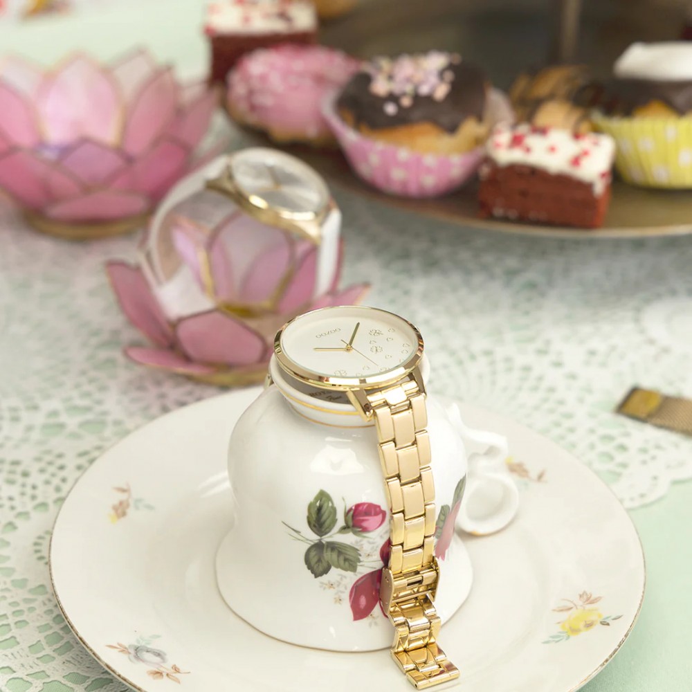 OOZOO Timepieces Ρολόι Γυναικείο Επιχρυσωμένο Ανοξείδωτο Ατσάλι μπρασελέ C11122