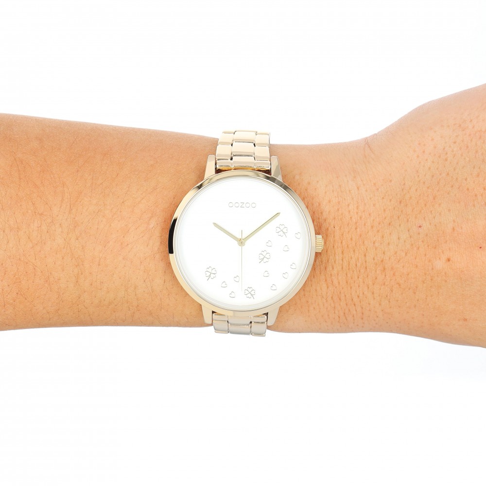 OOZOO Timepieces Ρολόι Γυναικείο Επιχρυσωμένο Ανοξείδωτο Ατσάλι μπρασελέ C11122