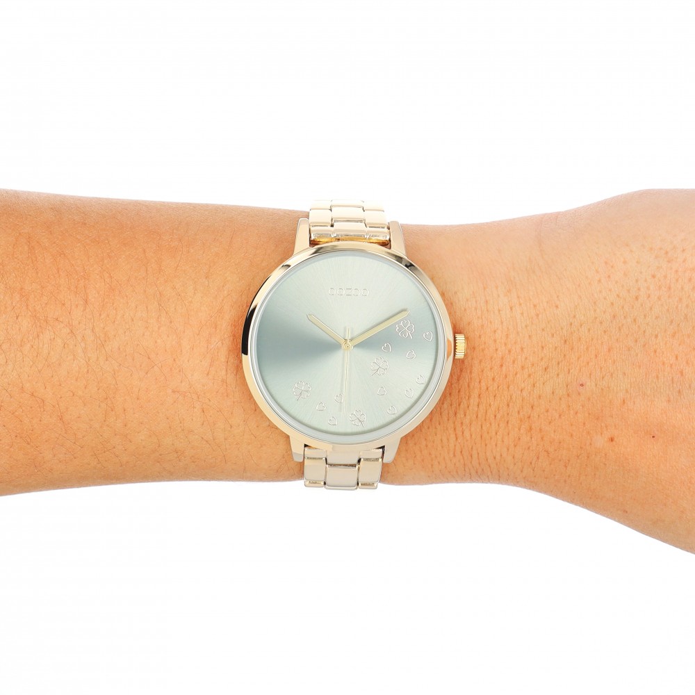 OOZOO Timepieces Ρολόι Γυναικείο Επιχρυσωμένο Ανοξείδωτο Ατσάλι μπρασελέ C11123