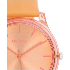 OOZOO Timepieces Ρολόι Γυναικείο Πορτοκαλί Δερμάτινο Λουράκι C11141