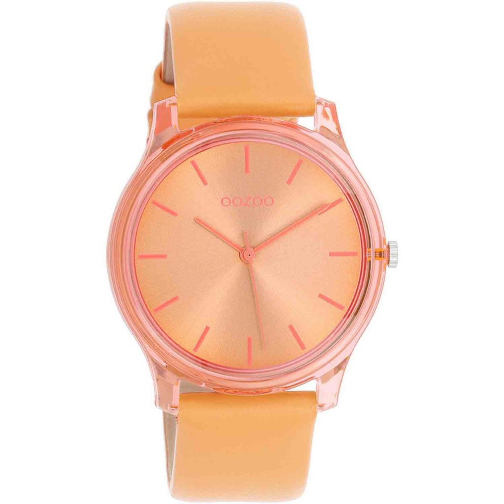 OOZOO Timepieces Ρολόι Γυναικείο Πορτοκαλί Δερμάτινο Λουράκι C11141