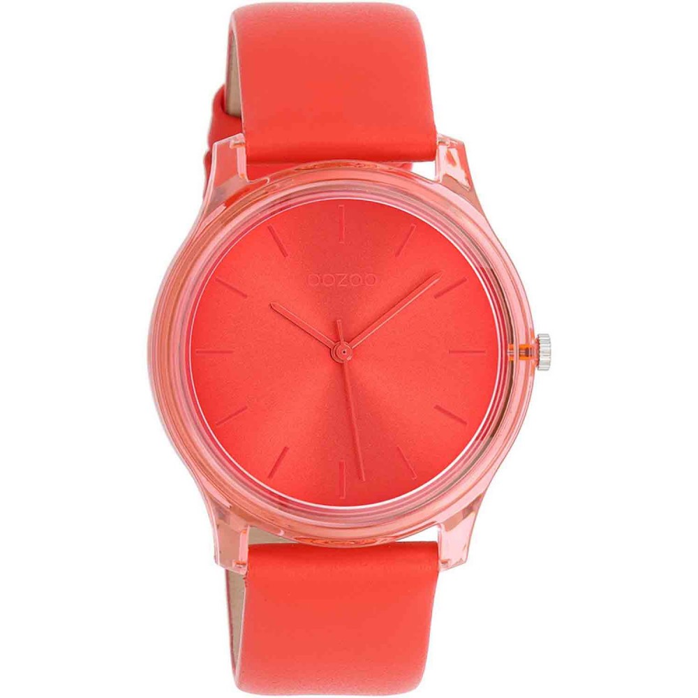 OOZOO Timepieces Ρολόι Γυναικείο Κόκκινο Δερμάτινο Λουράκι C11142