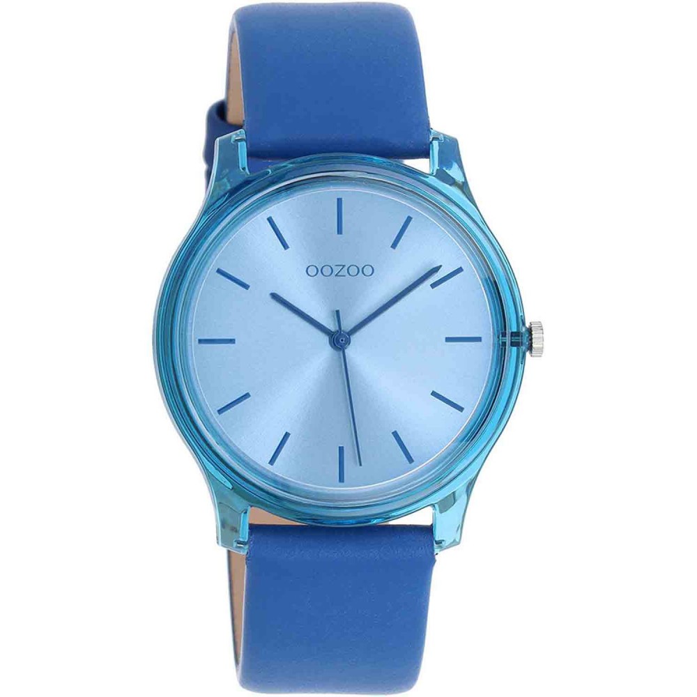 OOZOO Timepieces Ρολόι Γυναικείο Μπλε Δερμάτινο Λουράκι C11143