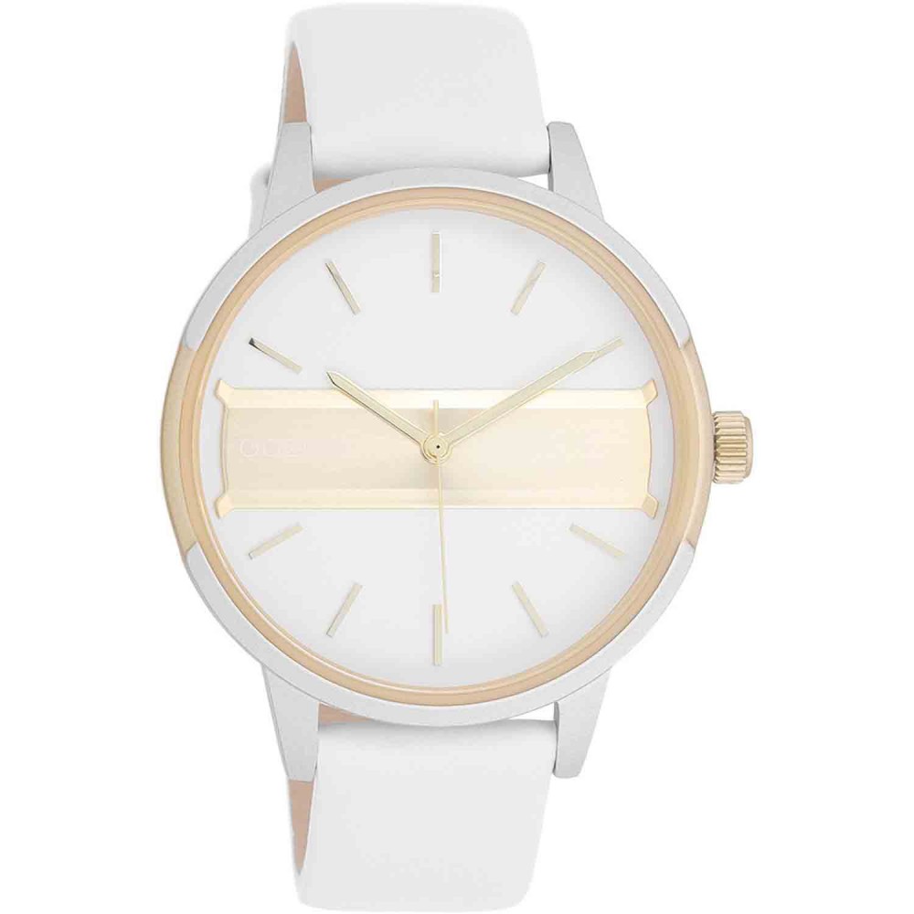 OOZOO Timepieces Ρολόι Γυναικείο Λευκό Δερμάτινο Λουράκι C11150
