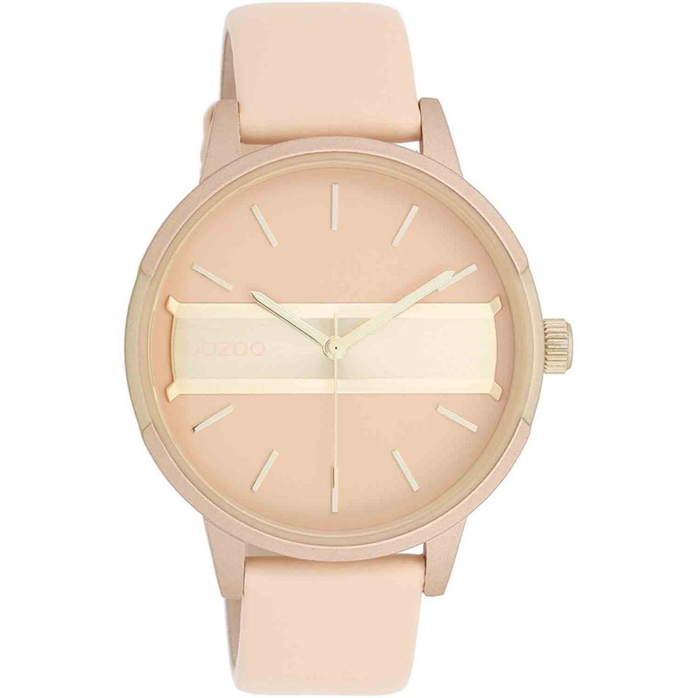 OOZOO Timepieces Ρολόι Γυναικείο Ροζ Δερμάτινο Λουράκι C11151