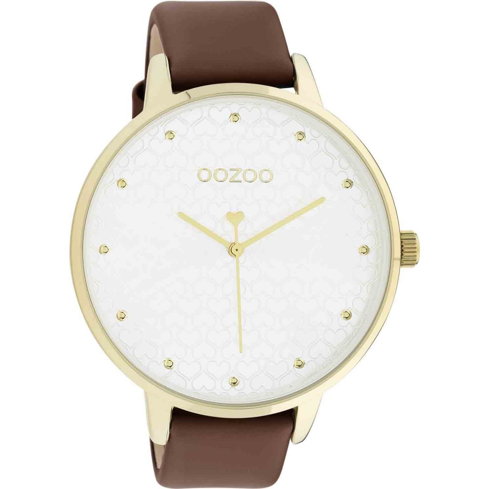 OOZOO Timepieces Ρολόι Γυναικείο καφέ Δερμάτινο Λουράκι C11038