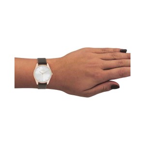 OOZOO Timepieces Ρολόι Γυναικείο Καφέ Δερμάτινο Λουράκι C11048