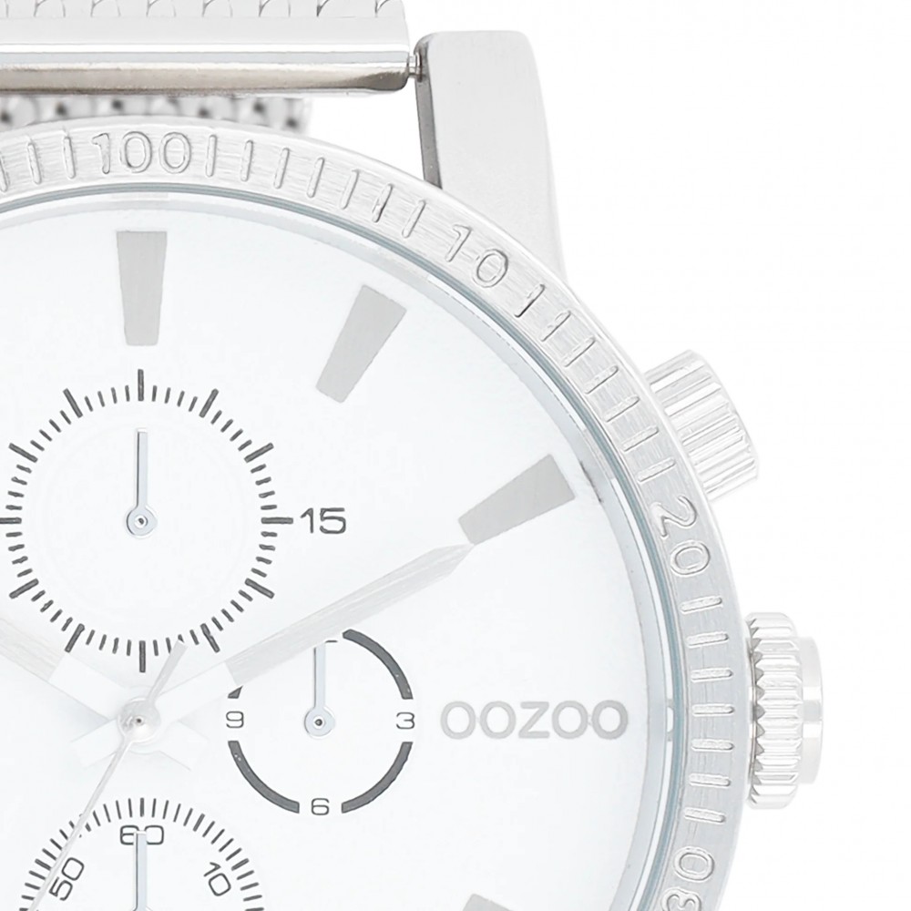 OOZOO Ρολόι Ασημί Μεταλλικό μπρασελέ C11213