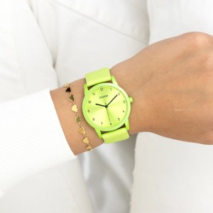 OOZOO Timepieces Ρολόι Γυναικείο Πράσινο Ανοιχτό Δερμάτινο Λουράκι C11165