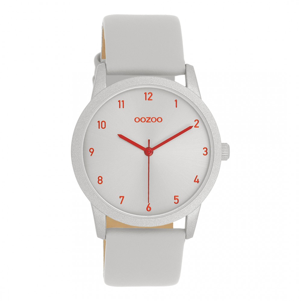 OOZOO Timepieces Ρολόι Γυναικείο Γκρι Δερμάτινο Λουράκι C11166