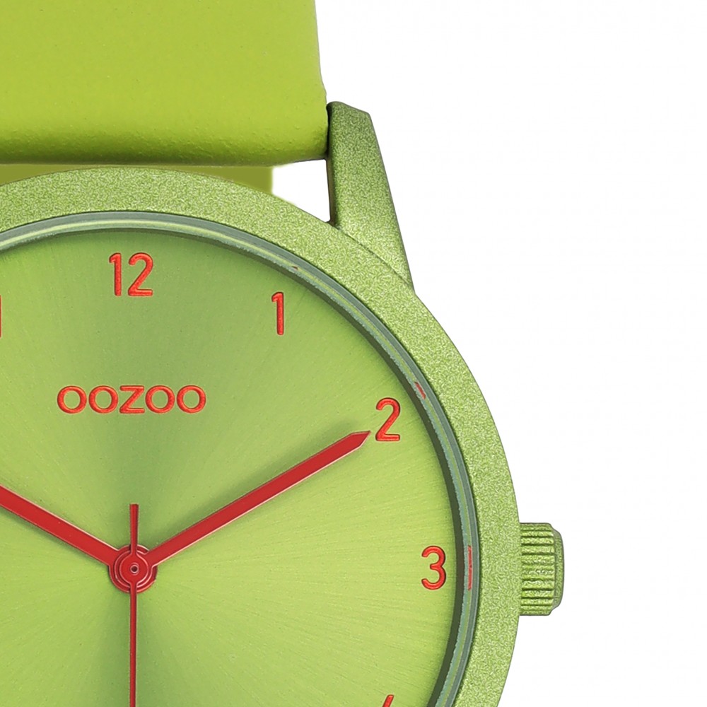 OOZOO Timepieces Ρολόι Γυναικείο Πράσινο Δερμάτινο Λουράκι C11169