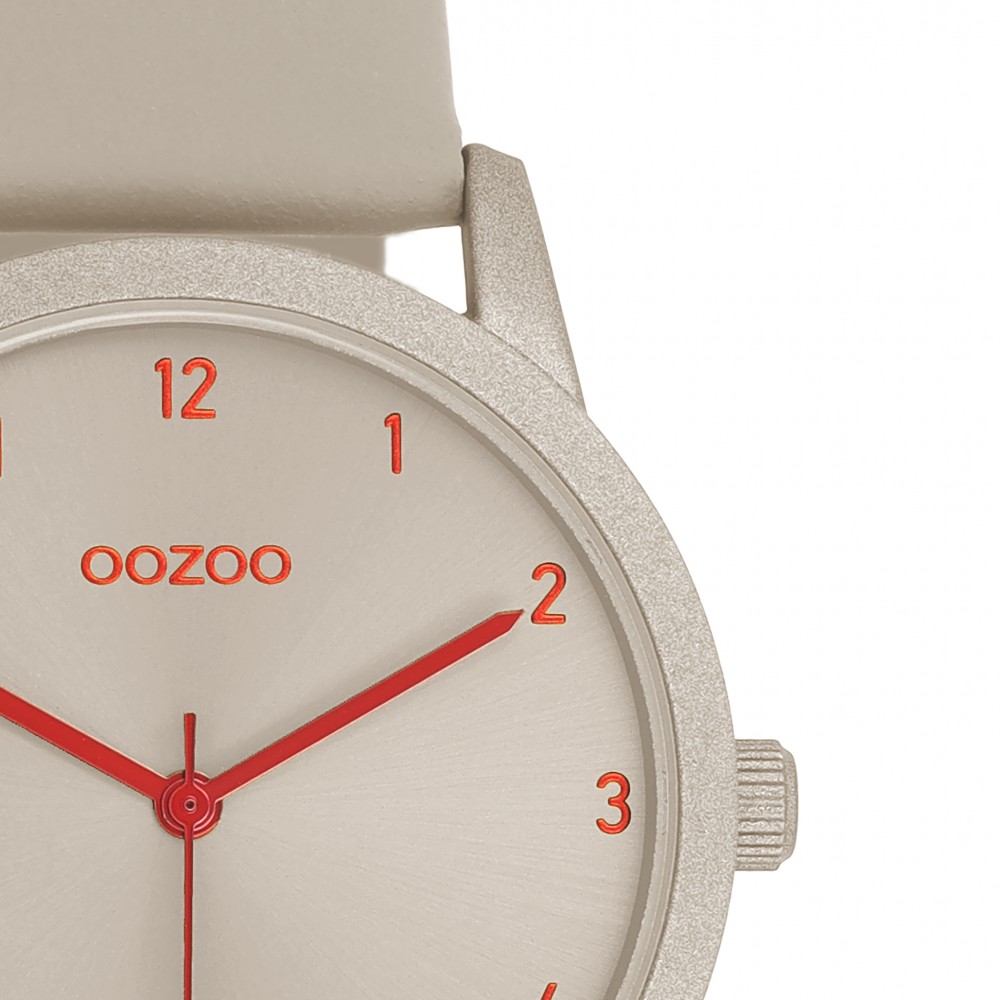 OOZOO Timepieces Ρολόι Γυναικείο Μπεζ Δερμάτινο Λουράκι C11170