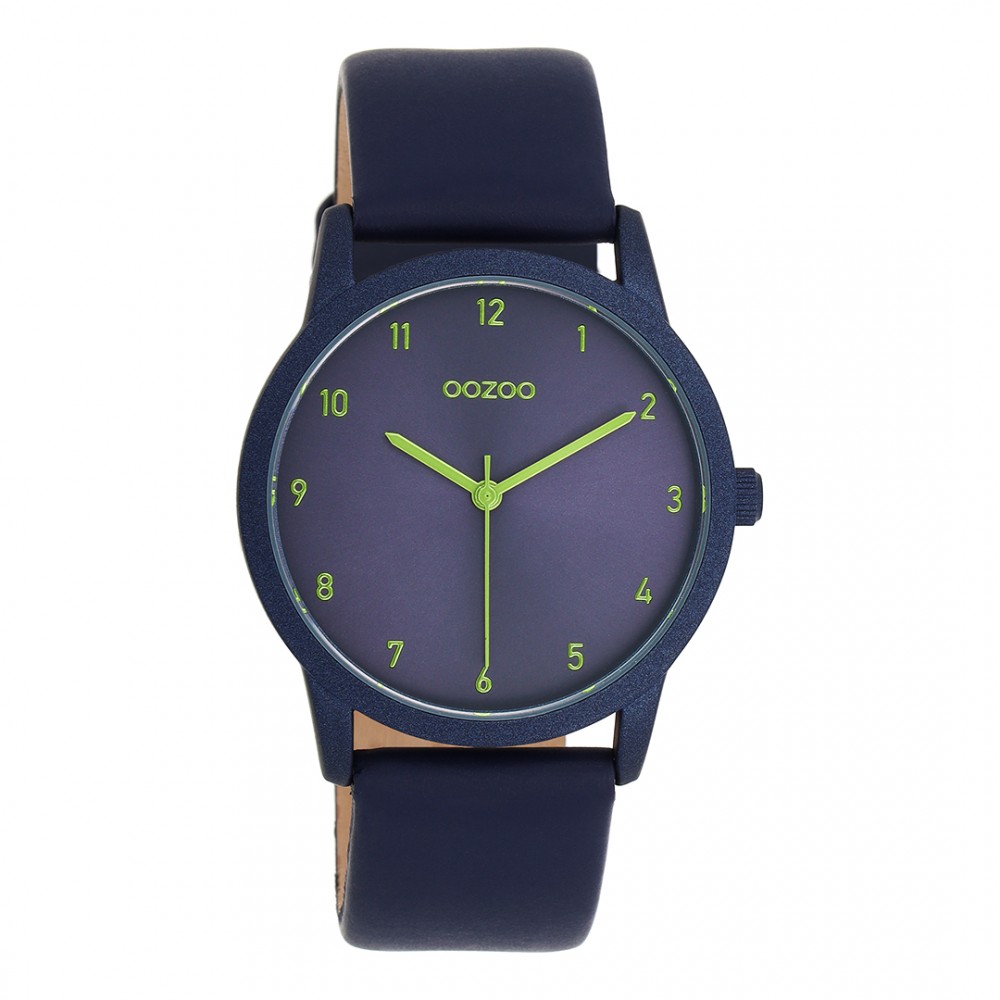 OOZOO Timepieces Ρολόι Γυναικείο Μπλε Δερμάτινο Λουράκι C11174