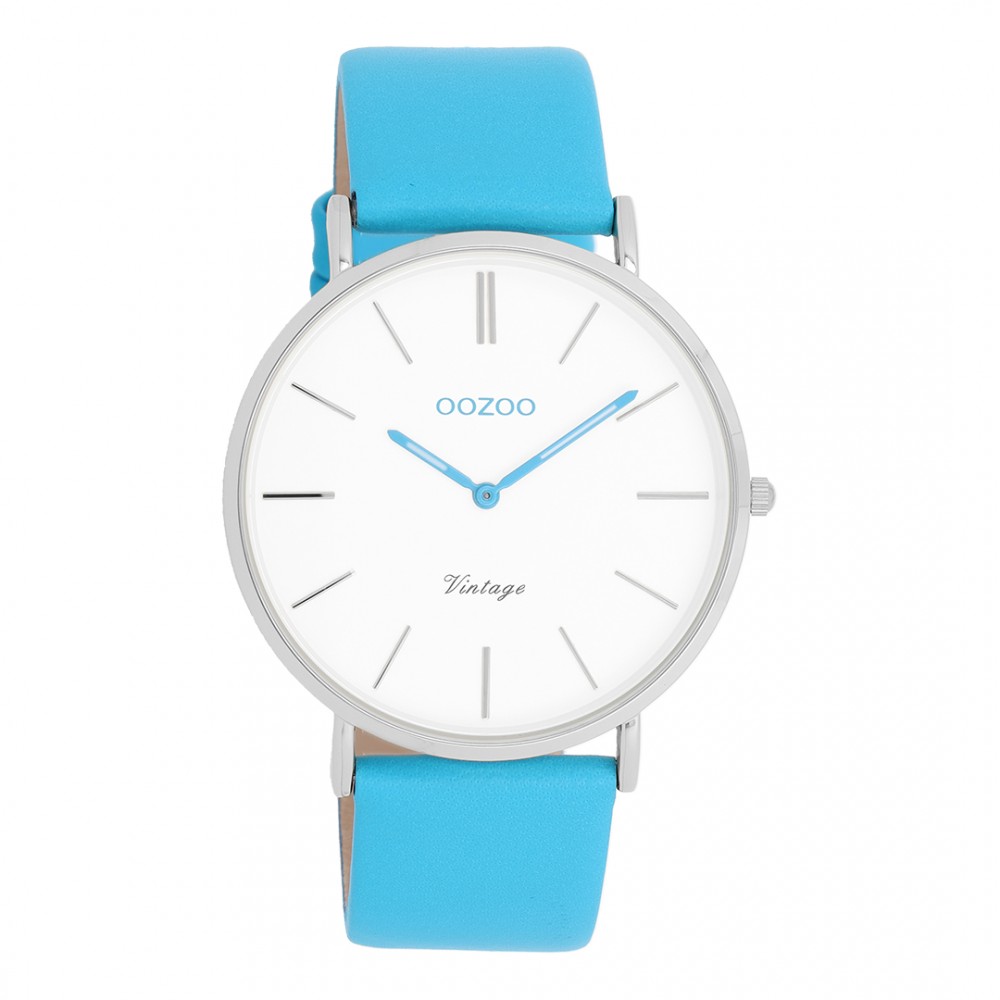 OOZOO Timepieces Ρολόι Γυναικείο Μπλε Δερμάτινο Λουράκι C20310