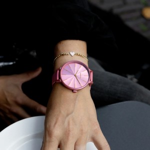 OOZOO Ρολόι Γυναικείο Ροζ Δερμάτινο Λουράκι C11250