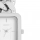 OOZOO Ρολόι Γυναικείο Tετ΄ραγωνο Aσημί Μεταλλική Αλυσίδα C11270