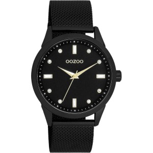 OOZOO Timepieces Crystals Ρολόι Γυναικείο Μαύρο Ανοξείδωτο Ατσάλι μπρασελέ C11284