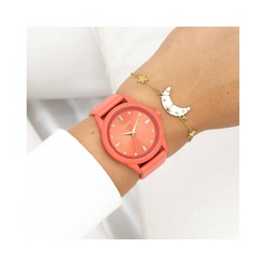 OOZOO Timepieces Crystals Woman's Watch Somon Leather Strap C11285