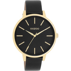 OOZOO Timepieces Ρολόι Γυναικείο Μαύρο Δερμάτινο λουράκι C11294