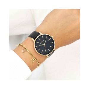 OOZOO Timepieces Ρολόι Γυναικείο Μαύρο Δερμάτινο λουράκι C11294